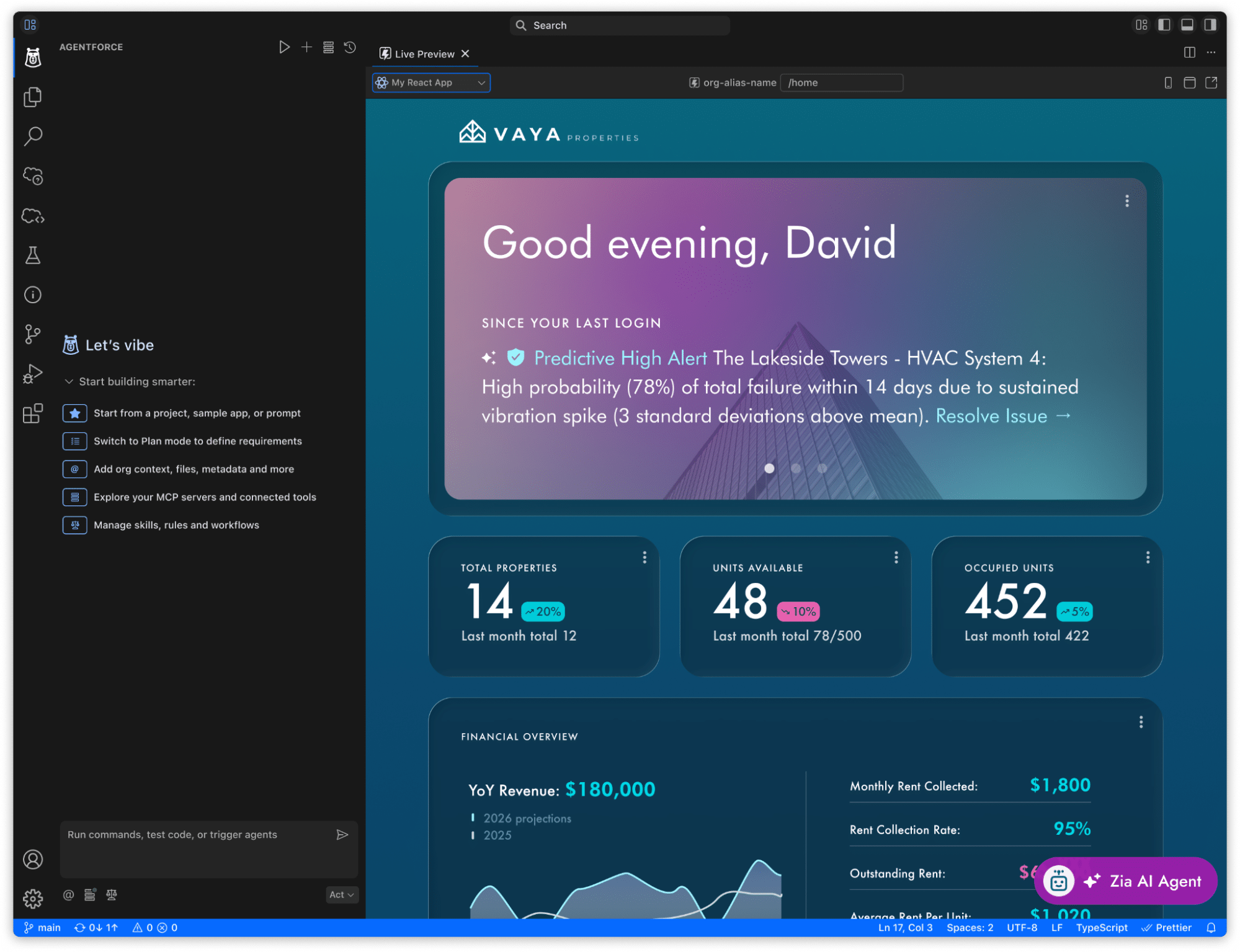 Agentforce Vibes 2.0 React preview