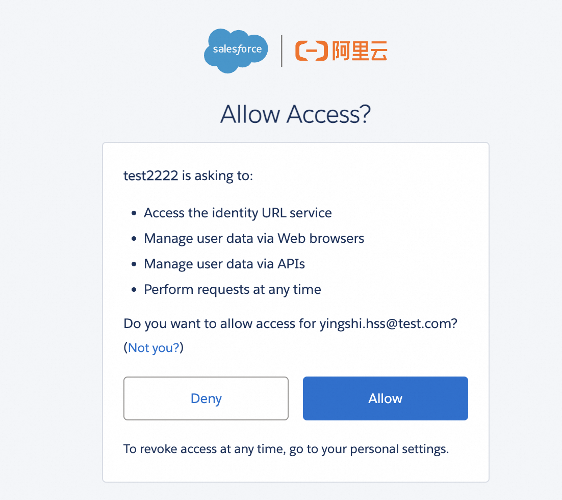 OAuth consent page: lists requested permissions, click Allow to authorize CLI access