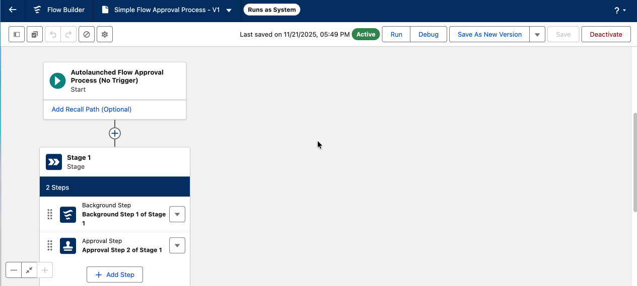 Orchestration Usage tab: in the Automation Lightning App's Orchestration record page showing four Flow dependencies